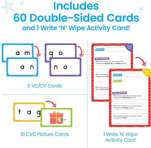hand2mind Beginning Word Builder, CVC Word Games, Spelling Toys for Kids 3-5, Sight Words Flash Cards, Kindergarten
