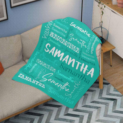 80x60inch D-Story Personalized Baby Blankets with Names, Custom Baby Girls Blanket Initial Swaddle Blanket