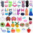 E-TING 11 Items, 3 Pcs Doll Beach Bikini Swimsuit + 3 Pcs Swim Ring + 5 Pairs Shoes for 11.5 Inch Girl Doll (Random