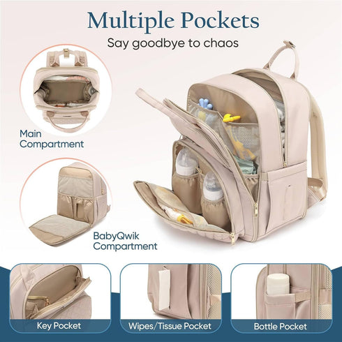 Backpack 2 30L-38L) Backpack Qualyphant Diaper Bag - Extra Large Diaper Bag for Kids Twins (Expandable - Cute Travel