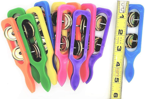 12 Cymbals with Plastic Handles (5") - Kids Party Supplies, Preschool Musical Instruments, Noisemakers