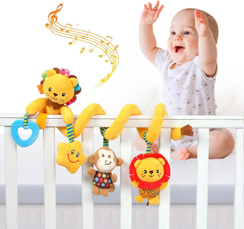 0-3-6-9-12 Tummy (07-Little Jollybaby Crib Stroller Car Seat Toys for Baby Months, Time Hanging Sensory Toys
