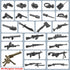 Set, WW2 14+ Finger Rock Military Base Series Small Suspension Building Army Mini War Accessories Kits, DIY Defence