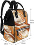 HCBPWVQA Backpack Daypacks Backpack Mommy Abstract Orange White Lines Diaper Bag with Changing Pad and Pacifier Holder