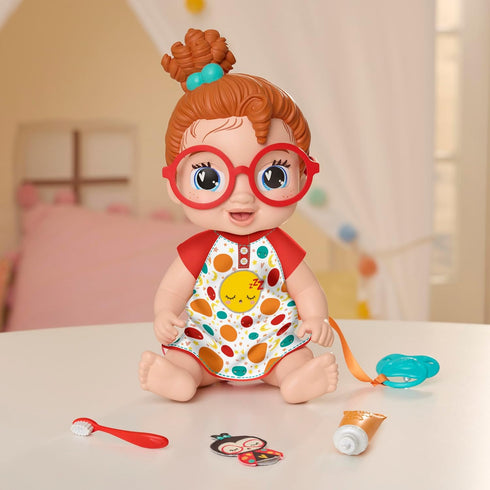 Baby Alive Lil Dreamer Dottie Doodle Sleepy Baby Doll Set, Red Hair, Fun Sleepover Theme for Kids 3+