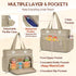 RAINSMORE Diaper Bag Tote, Large Diaper Baby Bag Waterproof Multifunctional Diaper Bag with Pacifier Case & Changing