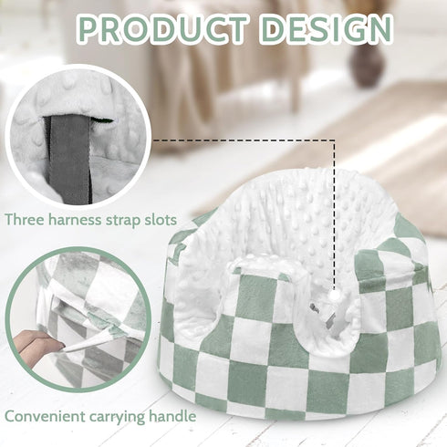 Green Checkered Nursing Pillow Cover & Bumbo Seat Protector
