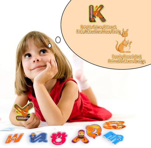 Magnetic Letters Toys for Baby Toddler 1 2 3 Year Old, ABC Refrigerator Magnets 26PCS, Educational Learning Alphabet