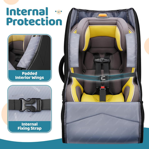 YOREPEK Car Seat Travel Bag for Airplane, Heavy Duty Car Seat Bags for Air Travel, Large Car Seat Carrier for Airport