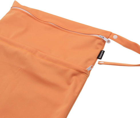 Damero 2pcs Pack Cute Travel Baby Wet and Dry Cloth Diaper Organizer Bag (Medium, Green+Orange)