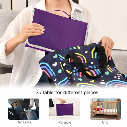 Kigai Purple Color Portable Changing Pad Travel Waterproof Foldable Baby Changing Pad Baby Diaper Mat for Newborn Girls