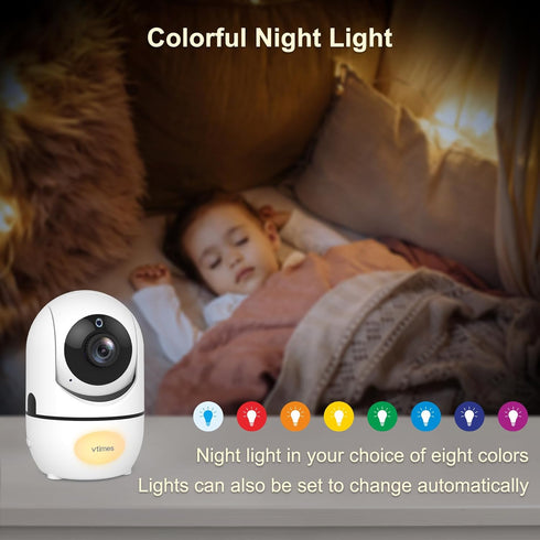 VTimes 5.5" 720P 1000ft Baby Monitor with Camera and Audio, HD Screen Video Baby Monitor No WiFi VOX Mode Pan-Tilt-Zoom