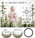Adventure Awaits Baby Milestone Blanket with Birth Stat Sign, Mountain Baby Growth Chart Monthly Blanket, 50"x40"