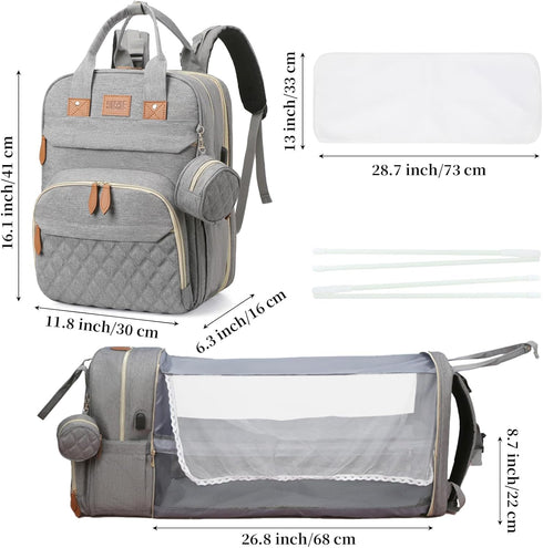 Macleria Backpack, Baby Diaper Bag Large Baby Diaper Bags for Boys Girls, Baby Bag with USB Charging Port