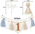 1st First Birthday High Chair Banner Decorations For Boy Birthday Hat With One Cake Topper Photo Backdrop