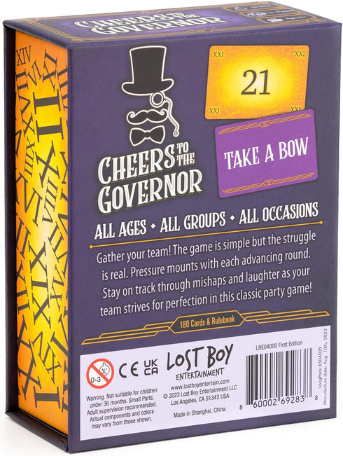 Cheers to The Governor - Card Games - Party Games - Family Games - for Kids 8 and Up - Games for Adults - Family Game Night - Travel Games