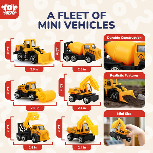 28 3-5, TOY Life PCS Construction Toys for boy Age Small Construction Vehicles, Sandbox Toy for Boys, Small