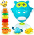 EKU Hippo Bath Toys for Kids Ages 18months+ Toddler with Burger Stacking