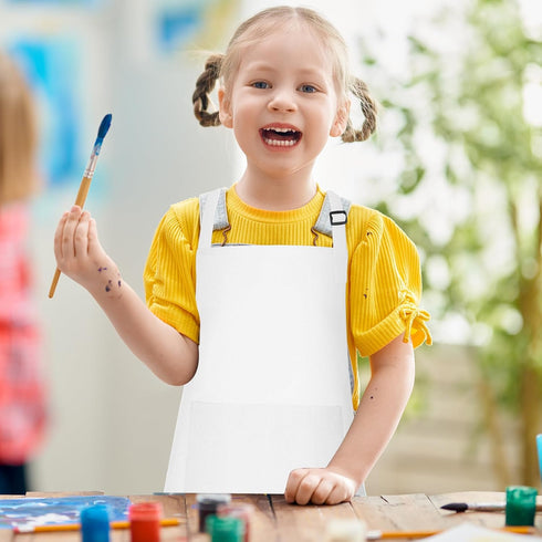 10 Pack Kids Apron, Adjustable Children Chef Aprons with 2 Pockets for Cooking and Crafts