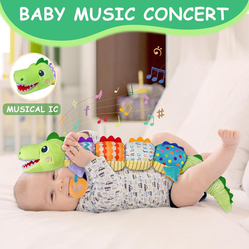 Baby Boy Soft Tummy Time Toy - Multi-Texture Rattle, Crinkle Caterpillar for 0-12 Months, Baby Gift