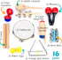 Boxiki kids Musical Instruments Set, 16 PCS - Toddler Educational & Musical Percussion with Tambourine, Maracas & More