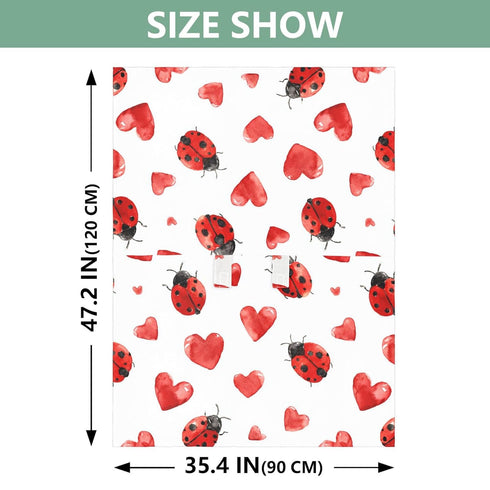 Mazeann Red Ladybug Heart Car Seat Cover Baby Breathable Soft Infant Carseat Covers Canopies Babies Carrier Covers