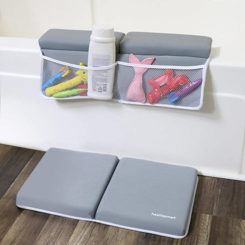 Elbow Set HealthSmart Baby Bath Kneeler and Rest Pad Ultra-Thick, Non-Slip, Water-Resistant & Machine-Washable with Toy