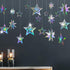 Cheerland Iridescent Star Garland Decorations, Holographic Hanging Star Party Decoration for Galaxy Birthday Decor