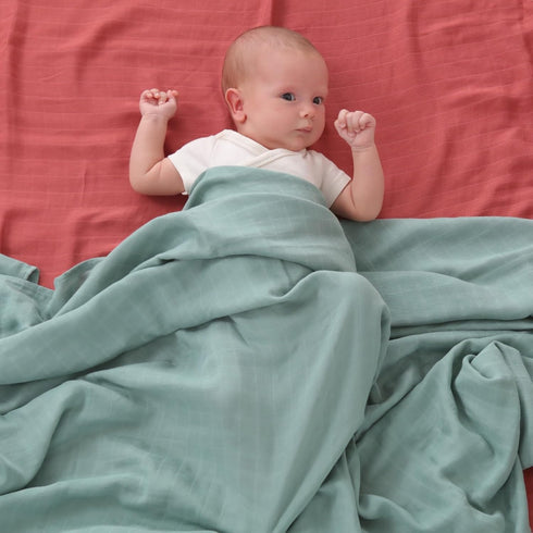 47 47 inches, 2 Pack, Insular Muslin Swaddle Blanket, Baby Swaddle Wrap for Boys and Girls, Receiving Blanket Large x