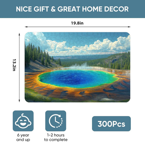Wooden Puzzle for Adults, Yellowstone National Park Wooden Jigsaw Puzzle (19.8 * 13.2in-500pcs) for Family Game