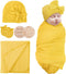 Baby Girl Newborn Receiving Blanket with Matching Bow Hat and Mittens Set, Baby Swaddle Shower Gift