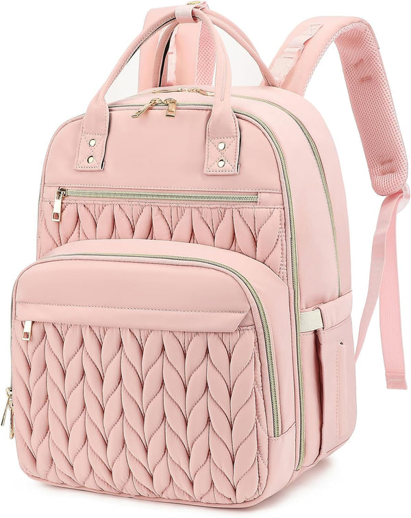 Kouxunt Quilted Baby Diaper Bag Backpack for Women, Baby Girls Boys Nappy Bags