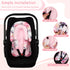 2 1 Baby Car Seat Head Body Support & Strap Covers, in Infant Car Seat Insert, Reversible Soft Breathable Newborn