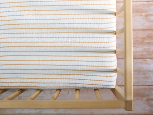 Meracorallo Muslin Fitted Crib Sheet, Soft and Breathable Baby Crib Sheet for Standard Crib and Toddler Mattresses
