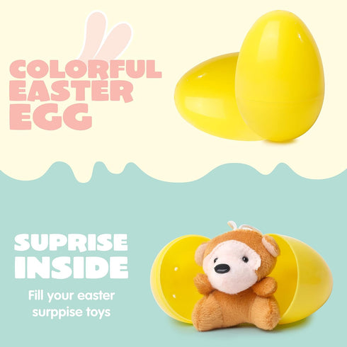 JOYIN 12 Pcs Mini Stuffed Animal Plush Toys, Prefilled Easter Eggs for Kids Egg Hunt & Party Favors