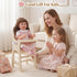Set 15-20 Inch BABESIDE Wooden Baby Doll High Chair for Dolls Furniture, Babydoll High Chair with Adjustable Tray, Safe