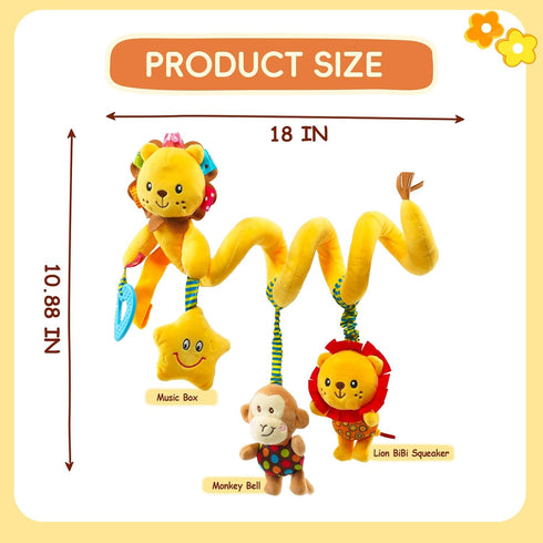 0-3-6-9-12 Tummy (07-Little Jollybaby Crib Stroller Car Seat Toys for Baby Months, Time Hanging Sensory Toys