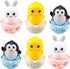 6 Pcs Easter Musical Tumbler Wobbler Toys - Penguin, Bunny, Chick for Tummy Time, Early Education Gifts