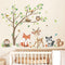 decalmile Woodland Animals Tree Wall Stickers Fox Deer Owl Wall Decals Baby