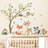 decalmile Woodland Animals Tree Wall Stickers Fox Deer Owl Wall Decals Baby