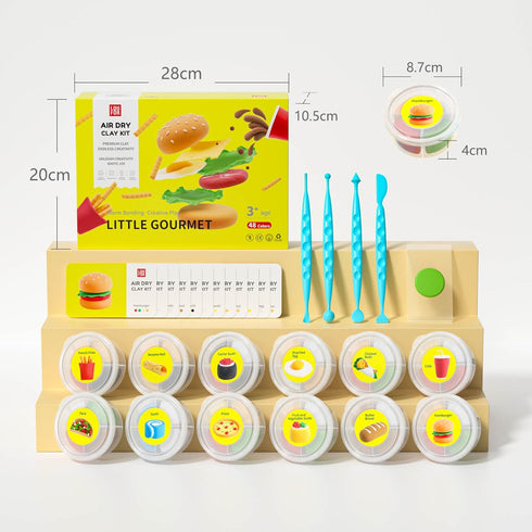 12 48 Air Dry Clay Kit - Modeling Clay for Kids mit Sculpting Tools und Tutorial, Ultra Light & Soft, Safe & Non-Toxic