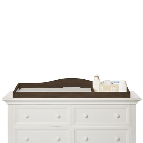Evolur Universal Changing Tray - Elegant and Sturdy in Antique Brown