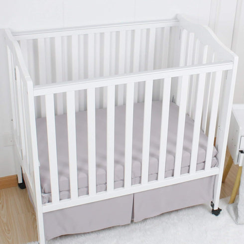 Microfiber 3 Pack Mini Portable Crib Sheets, Comfy Napping Surface for Baby, Fits 24" x 38", Green + Light Grey + White
