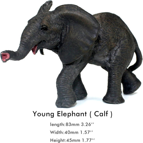 Playset 3 FUNSHOWCASE African Jungle Animals Toy Elephants Figure Realistic Plastic Figurine Pcs