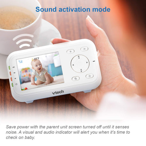 VTech Video Baby Monitor with 1000ft Long Range, Auto Night Vision, 2.8” Screen, 2-Way Audio Talk