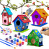 hapray 4 Pack Bird House Crafts for Kids Ages 5-12, Buildable DIY Birdhouse Kit for Summer Arts Projects