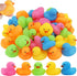 Ensbelei 50Pcs Mini Rubber Duck Bath Toys, Multicolor Bath Ducks Bulk Float Duck