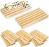 Set 8 Noamus of Wooden Domino Racks, Premium Natural Domino Trays, Solid Domino Tiles Holders Organizer for Mexican