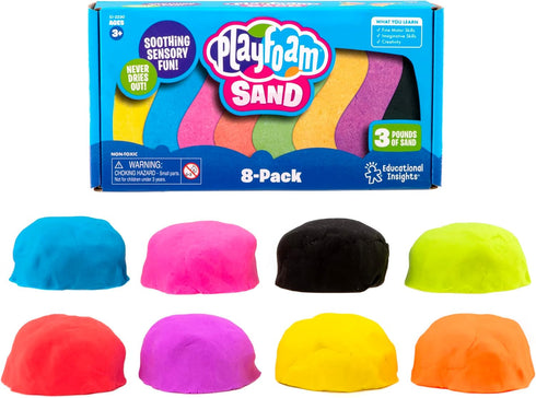 Educational Insights Playfoam Sand 8-Pack - Play Sand for Sensory Table, Squishy