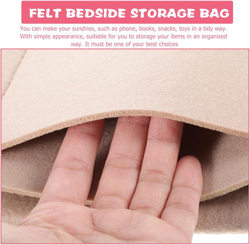 Bedside Storage Pocket Felt Hanging Organizer Bag for Bed Multi-Purpose Storage Pouch for Controllers Books and Small